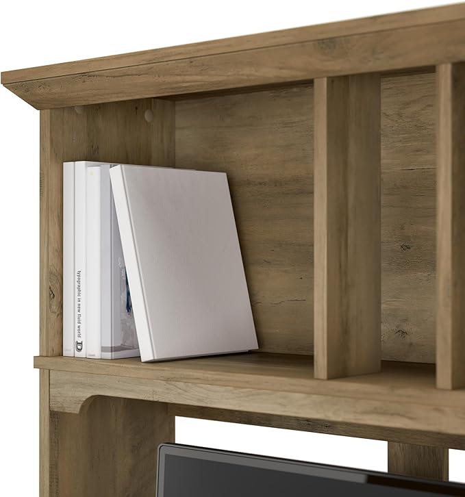 Bush Furniture Salinas Computer Desk with Hutch | Study Table with Drawers, Cabinets & Pullout Keyboard/Laptop Tray | Modern Home Office Desk in Reclaimed Pine | Work Desk with Storage
