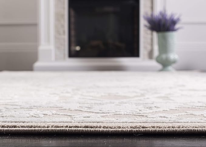SAFAVIEH Reflection Collection Runner Rug - 2'3" x 8', Beige & Cream, Non-Shedding & Easy Cleaning, Ideal for Living Room, Bedroom (RFT665A)