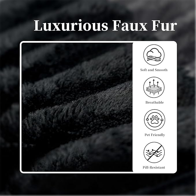 135.4" Large Cloud Modular Sectional Sofa with L-Shape Chaise, Deep Seat Upholstered Couches for Living Room，No Assembly Required, Corduroy Pet-Friendly Fabric (Black, Right Facing Chaise)