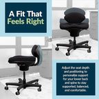 Vari CoreChair – Ergonomic Armless Office Chair for Active Sitting, Core Support & Posture – Adjustable Seat Height & Depth – Compact Task Chair for Home Office Desk – 250 lb Capacity (Black)