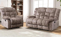 EBELLO Manual Recliner Couch Set, Soft Fabric Reclining Living Room Set, Included Single Recliner Chair and Loveseat Sofa, Light Brown