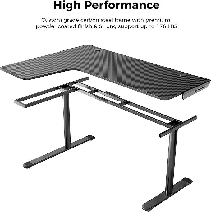 EUREKA ERGONOMIC L Shaped Gaming Desk, 60 Inch L60 Home Office Corner PC Computer Gamer Table Large Writing Workstation Gifts w Mouse Pad Cable Management, Space Saving, Easy to Assemble, Left, Black