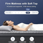 Firm King Size Mattress 14 Inch Hybrid King Mattress with Gel Memory Foam-Cooling Ice Silk Top, Support&Back Pain Relief, Individual Pocket Spring, CertiPUR-US Certified Mattress in a Box