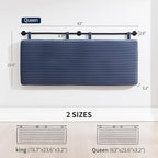 UEV Queen Headboard Only, Wall Mounted Hanging Upholstered Bed Head Board, Modern Vertical Channel Design of Fine Flannel, Elegant Dark Blue Fluted Headboard for Bedroom (Dark Blue, Queen Size)