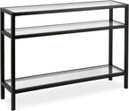 Henn&Hart 42" Wide Rectangular Console Table in Blackened Bronze, Entryway Table, Accent Table for Living Room, Hallway