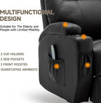 Recliner Chair, Rocking Chair with Massage and Heat, 360° Swivel Recliner Chairs for Adults, Rocker Manual Recliner with Remote Control and Cup Holder for Living Room, Bedroom, Nursery