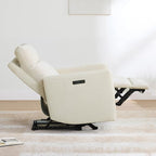 CHITA Power Recliner Chair for Adults, Electric Zero Clearance Wall Hugger Recliner for Small Spaces, Modern Living Room and RV Recliner Chair with Adjustable Power Headrest & Charging Ports, Cream