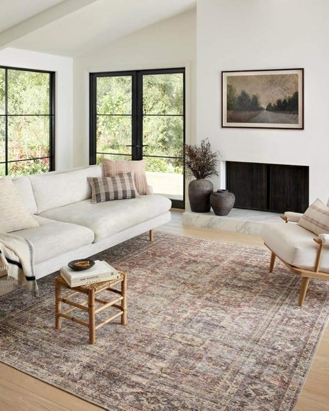 Loloi Amber Lewis Georgie Collection GER-06 Bordeaux/Antique 2'-6" x 7'-6", .19" Pile Height, Runner Rug