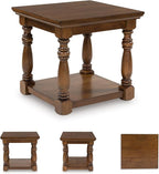 Signature Design by Ashley Sturlayne Classic End Table with Open Shelf, Light Brown