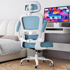 TRALT Office Chair Ergonomic Desk Chair, 330 LBS Home Mesh Office Desk Chairs with Wheels, Comfortable Gaming Chair, High Back Office Chair for Long Hours (Sky Blue)