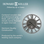 Howard Miller Marius Gallery Wall Clock- Modern Timepiece Battery Powered Alarm Clock- Quartz Movement with Roman Numerals Wall Clock for Living Room, Bedroom, Kitchen, Patio and Office Décor