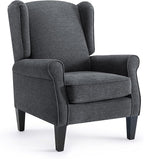 Dark Grey Accent Chairs, Modern Living Room Single Wingback Sofachair, Classic Bedroom High Back Reading Seats, Bussiness Upholstered Arm Chairs for Office, Guest Room