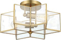 Bofea-Gold Ceiling Light Modern Semi Flush Mount Ceiling Lights Vintage Hallway Lights Fixture Brass Star Flush Light Fixture Unique Glass Semi Flush Mount Chandelier for Bedroom Foyer Entry Lamp