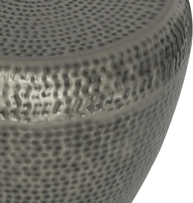 SIMPLIHOME Preston Modern Industrial 22 inch Wide Metal Metal Side Table in Antique Silver , Fully Assembled for the Living Room and Bedroom