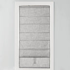 Madison Park Kyler Cordless Roman Shades - Single Panel, Lightweight Linen Blend Fabric, Natural Design, Easy Installation, Light Filtering Window Blind, Bedroom, Living Room Decor 35" W x 64" H Grey