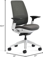 Steelcase Series 2 Office Chair - Ergonomic Work Chair with Wheels for Carpet - with Back Support, Weight-Activated Adjustment & Arm Support - Adjustable Rolling Chairs for Desk - Graphite