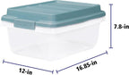 Hefty HI-RISE 18 Qt Plastic Storage Bins with Lids, 8 Pack Clear Stackable Containers with Secure Latching Handles, Under Bed Storage Boxes for Clothes, Shoes, Toys, Closet Organization