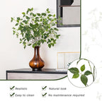 Eucalyptus Stems 32" Fake Plants Greenery for Vase Artificial Plants Indoor Bay Leaves Bathroom Decor Fake Leaves Greenery Stems Dining Room Decor Nordic (6PCS)