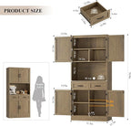HOSTACK 71“ Tall Kitchen Pantry Storage Cabinet, Modern Kitchen Hutch Bar Cabinet with Microwave Stand, Wood Buffet Sideboard with Hutch, Cupboard with Drawers, Shelves for Dining Room, Rustic Brown