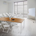 VINGLI 2 Pack White Plastic Folding Chair, Indoor Outdoor Portable Stackable Commercial Seat with Steel Frame 350lb. Capacity for Events Office Wedding Party Picnic Kitchen Dining