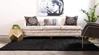 Unique Loom Solid Shag Collection Area Rug (7' 10" x 10' Rectangle, Jet Black)