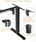 YIHAYO Standing Desk Frame, DIY Workstation, Frame Only, Adjustable Desk with Memory Smart Pannel, Computer Table for Home Office (Black)