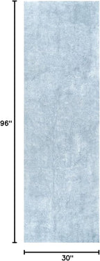 nuLOOM 2' x 8' Cozy Plush SuperiorWash Area Rug, Machine Washable, Non-Slip, Soft Fluffy Shag Carpet for Living Room Bedroom Kids Room Nursery Home Decor, Loni Light Blue