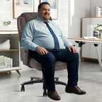 CLATINA Big and Tall Fabric Home Office Chair, Extra Wide Seat, Heavy Duty Ergonomic Executive Cloth Desk Chair with Wheels and Padded Armrests, High Back Computer Task Chair, Black, 500 LBS Capacity