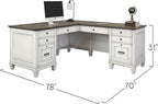 Martin Furniture Pedestal Desk, White
