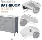 36" Bathroom Vanity with Matching Medicine Cabinet, Modern Sink Storage Cabinet with Drawers, Soft Closing Doors and Shelf, Bathroom Vanities with Sink & Mirror