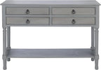 Safavieh Home Collection Haines Distressed Grey 4-Drawer Bottom Shelf Console Table