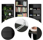 FOTOSOK 6-Tier Open Bookcase and Bookshelf, Freestanding Display Storage Shelves Tall Bookcase for Bedroom, Living Room and Office, Black