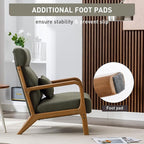 ANJHOME Mid Century Modern Accent Chair with High Back, Single Lounge Armchair with Solid Wood Frame, Comfy Reading Chair for Living Room, Easy Assembly