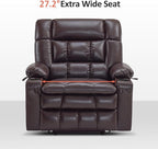 MCombo Dual Motor Power Lift Recliner Chair for Elderly, Lay Flat Lift Chair with Heat and Massage, Petite Wide Lift Chair, Cup Holders, USB A&C Ports, Faux Leather R7894 (Dark Brown, Small-Wide)