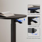 FLEXISPOT Adjustable C Table with Wheels, Mobile Snack Side End Table Sofa Couch Bedside Table Laptop Cart TV Tray Night Stand Small Space Side Table(23.6" W x 13.8" D,Black)