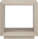 Henn&Hart 22" Modern Square Wooden End Table, Side Table, Nightstand with Open Display Shelf for Living Room, Office, Family Room, or Bedroom, Alder White