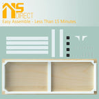 NSdirect 63" Computer Desk,Large Home Office Desk Wide Workstation 1 inch Thicker Tabletop for Writing,Games and Home Work PC Desk Modern Finish Wood Board and Sturdy Steel Legs,Oak+White