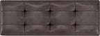 SIMPLIHOME Shay 48 inch Wide Mid Century Modern Rectangular Storage Ottoman in Distressed Chestnut Brown Vegan Faux Leather, Assembled, For the Living Room, Entryway and Family Room