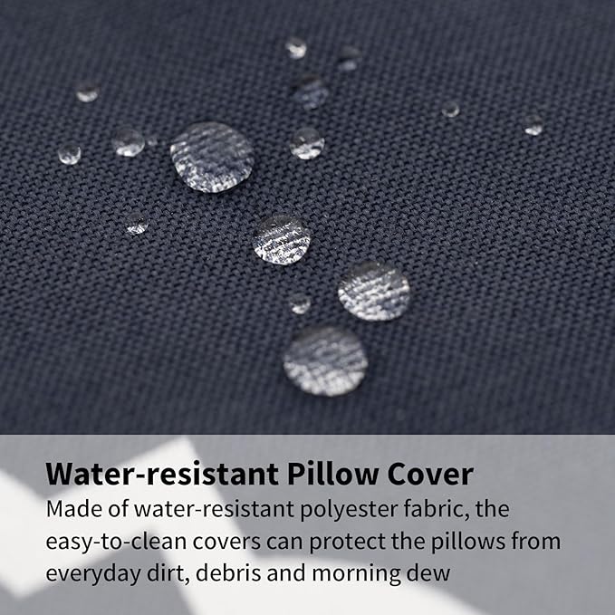 Outdoor Cushion Set for Patio Furniture Deep Seat Chair Cushions Weather Resistant Sofa Chair Pad, 24.4x23.6 Inch, Blue Diamond