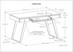 SIMPLIHOME Lowry Desk - 54-Inch Wide Solid Acacia Wood and Metal Writing Desk in Distressed Hickory Brown, Modern Industrial Home Office Computer Table with 2 Drawers and Flip-Down Keyboard Tray