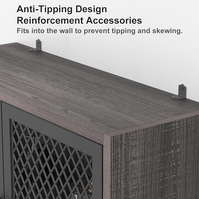 Launica Over The Toilet Storage Cabinet, Industrial Bathroom Organizer Above Toilet, Bathrooms Space Saver Stand with Shelf, Wood and Metal Freestanding Bathrooms Rack Behind The Toilet, Dark Gray Oak