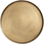 Kate and Laurel Tira Elegant Round Side Table, 14 x 24, Brass and Walnut Brown, Mid-Century Circle End Table for Use as Bedroom Nightstand or Living Room Table Option