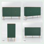 HLR Sideboard Buffet Cabinet, 48" Modern Accent Cabinet with 4 Door and Removable Shelves, Credenza with Storage for Living Room, Dinning Room, Entryway, Green