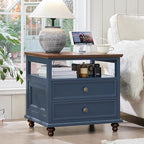 Farmhouse Dresser and Nightstand Sets, Wood 54" Wide Dresser & 24" Night Stand with Charging Station, 2 Piece Bedroom Furniture Set, Chest of Drawers for Bedroom, Home, Living Room, Hallway
