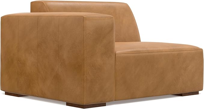 SIMPLIHOME Rex U-Shaped Sectional Modular Sofa in Full-Grain Genuine Leather, Sienna, 144-inches Wide, Handcrafted Modern-Style Large Leather Couch for Living Room