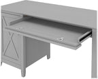 Bush Furniture Key West 54W Computer Desk with Storage and 2 Drawer Lateral File Cabinet in Cape Cod Gray