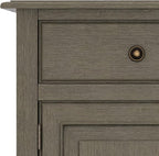 SIMPLIHOME Connaught 40-inch Wide Solid Wood Storage Cabinet in Farmhouse Grey for Entryway, Living Room, Organizer for Hats, Gloves, Shoes, Keys, Slim Design, Traditional Style