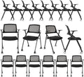 10 Pack Conference Room Chairs with Wheels and Sliding Armrest,Foldable Nesting Chair for Office School Church Waiting Room Black