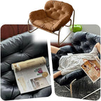 Thick Cushioned Recliner Sofa, Lazy Chair with Upholstery and Footrest, for Living Room, Bedroom, Dorm White A