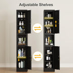 Tall Narrow Storage Cabinet 66.93" H Tall Bathroom Cabinet Metal Pantry Cabinets, 4 Adjustable Shelves for Kitchen, Home Office, Living Room, Dinning Room (12 inches Wide Black)
